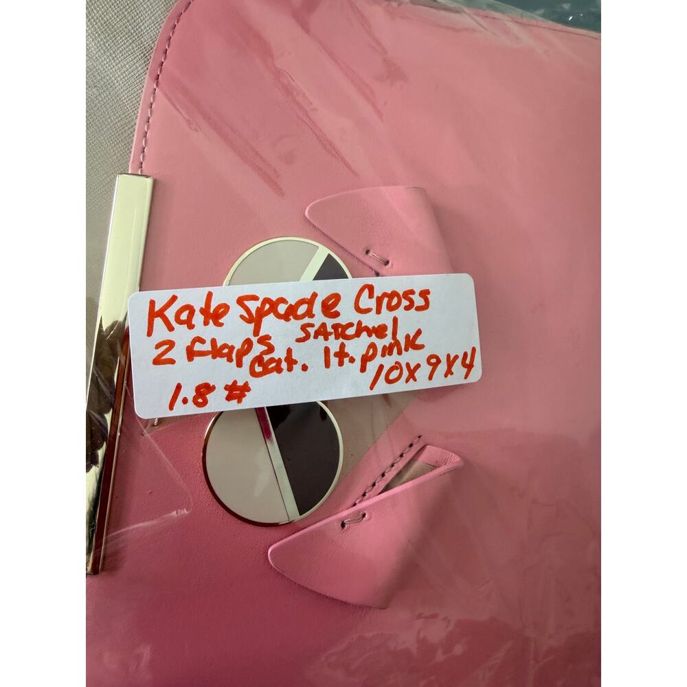 Kate Spade Make It Mine Dog Applique Crossbody Satchel Pink Beige 2 Flaps NWOT - Picture 8 of 8